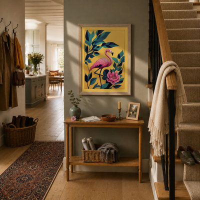 Flamingo in Bloom Tropical - Framed Print