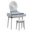 Petit bureau de coiffeuse avec tabouret rembourré avec miroir et lumières 3 couleurs d'éclairage réglables -267989163