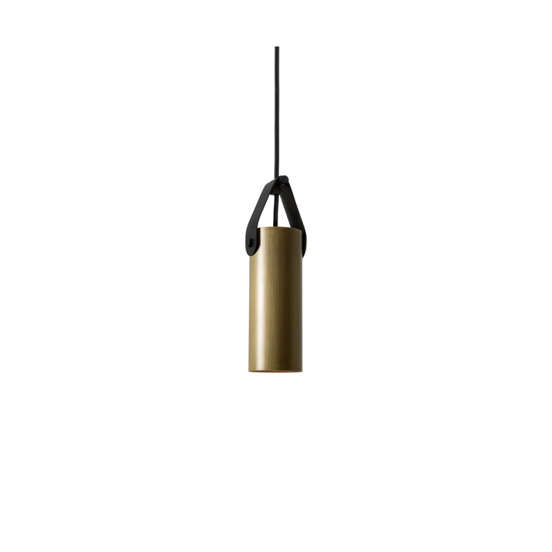 Spero Pendant, Black, Distressed Brass, No
