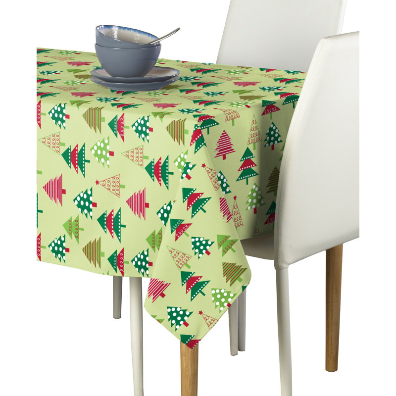Engelke Geometric Christmas Tablecloth, 84" L x 60" W
