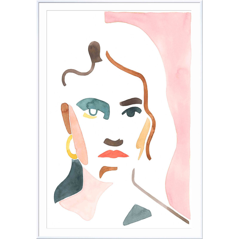 «She Shadow I» par Grace Popp - peinture encadrée, Blanc, H 12 po x l 18 po