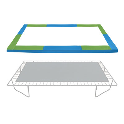 Couvre-ressorts de rechange Plexalife - Coussin de sécurité, convient uniquement au cadre de trampoline rectangulaire de 10 x 17 pi de marque Upper Bounce - bleu / vert