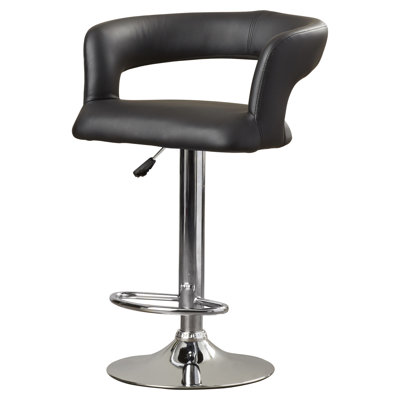 Swivel Upholstered Adjustable Height Counter Stool with Metal Frame