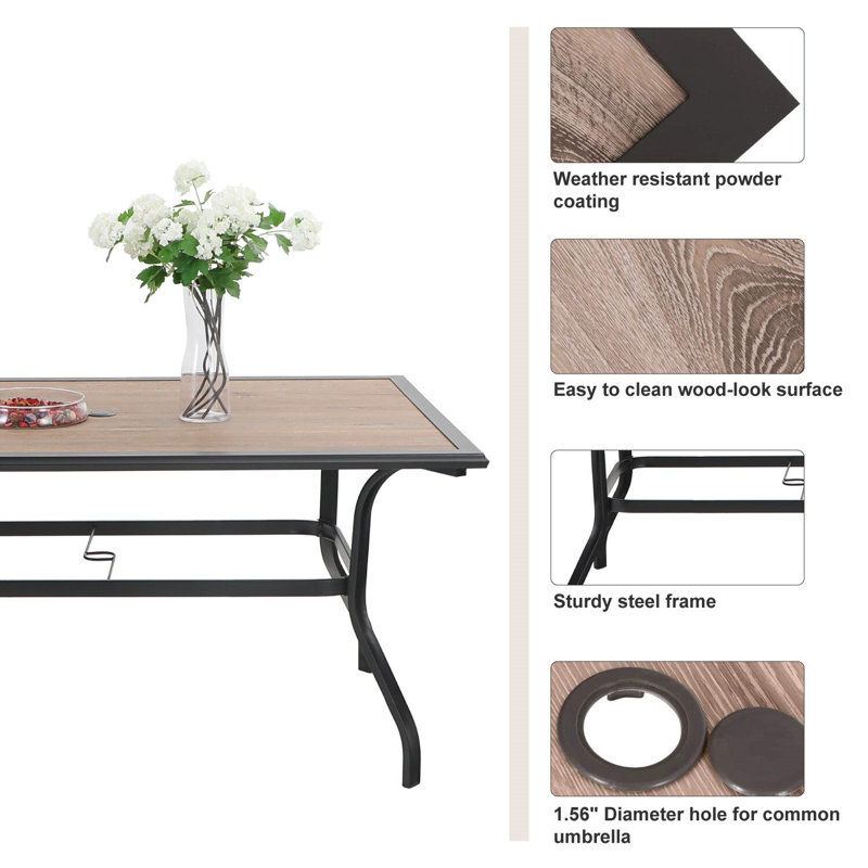 2 - Person Patio Dining Set with Rectangular Table