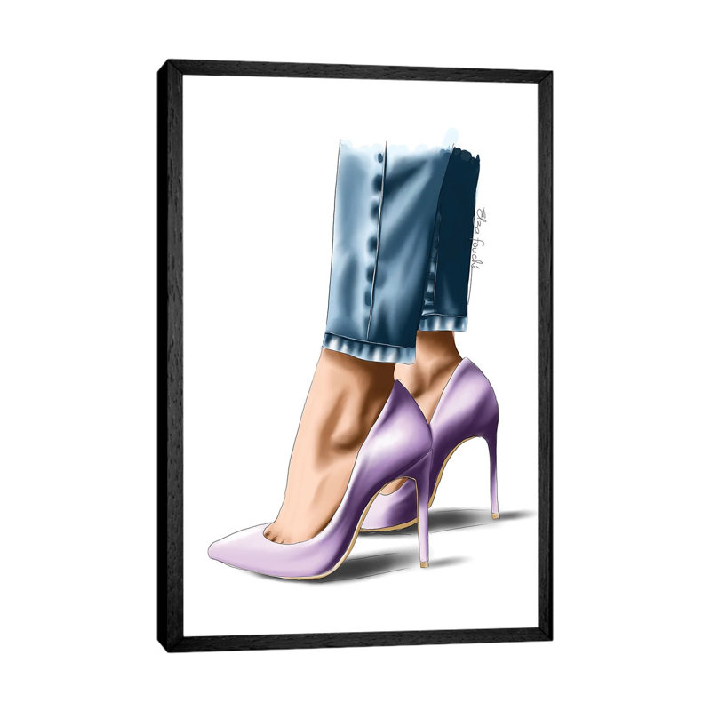 Pastel Heels by Elza Fouche - Wrapped Canvas Gallery-Wrapped Canvas Giclée, Black Framed, 101.6 cm H x 66.04 cm W
