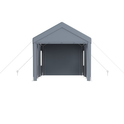 Strong Frame Portable Carport 10' X 20', 2 Doors, 4 Vent Windows, Grey For Outdoor Use And Storage 10x20 Ft With Heavy Duty Construction, Canopy Vehicles