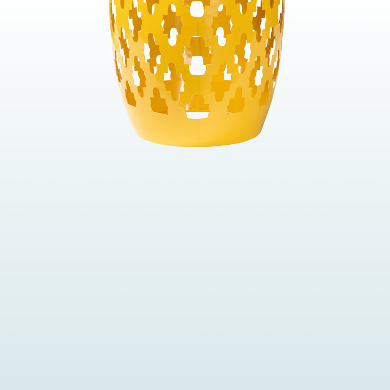 Indigo Metal Outdoor Side Table, Yellow, 18.05" H x 11.80" W x 11.89" D