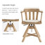 Chaise de bureau rotative à hauteur ajustable l 21,1 po Hayden avec structure en bois massif et assise rembourrée en tissu-1210822251