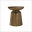 Table basse en cuivre avec texture martelée, base en forme de cloche peu encombrante pour le salon et amp; Chambre à coucher, aucun assemblage requis-1312239351