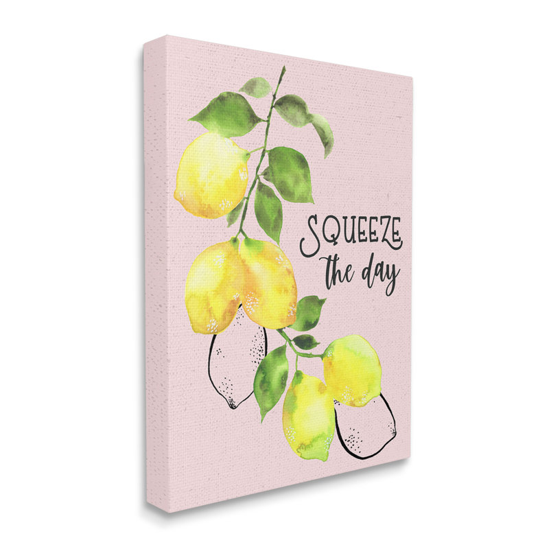 ba-996 - "Squeeze the Day Lemons" par By the Lakeside, reproduction d'art sur toile, Estampe numérique Farmhouse