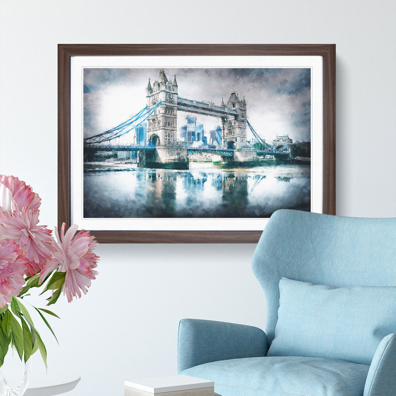 London Bridge - Framed Print, Walnut Framed, 62cm H x 87cm W x 2cm D
