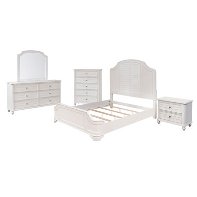 Ensemble de chambre à coucher grand lit blanc 5 pièces Kaufmann