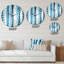 Horloge murale rayée Blue Horizon Lines-101236367