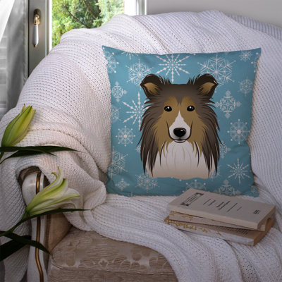  Coussin Snowflake Sheltie 14 "