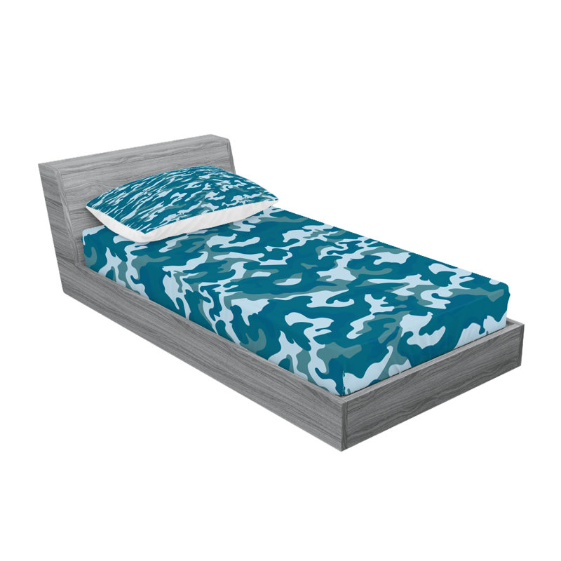 Ensemble de drap-housse et taies décoratives Ambesonne, bleu ardoise, bleu pâle