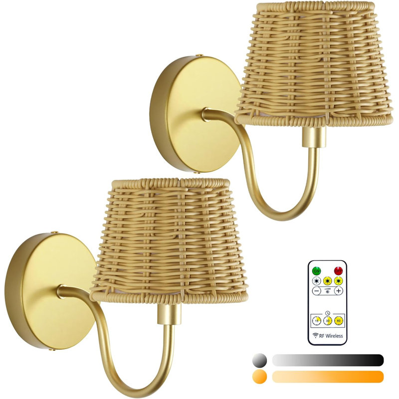 Rattan Flush Mounted Sconce