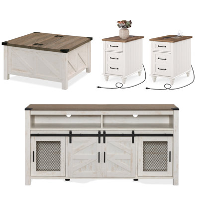 Ensemble de tables basses 4 pièces Farmhouse
