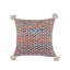 Housse de coussin 20 po en mélange de polyester à motif géométrique rouge et bleu