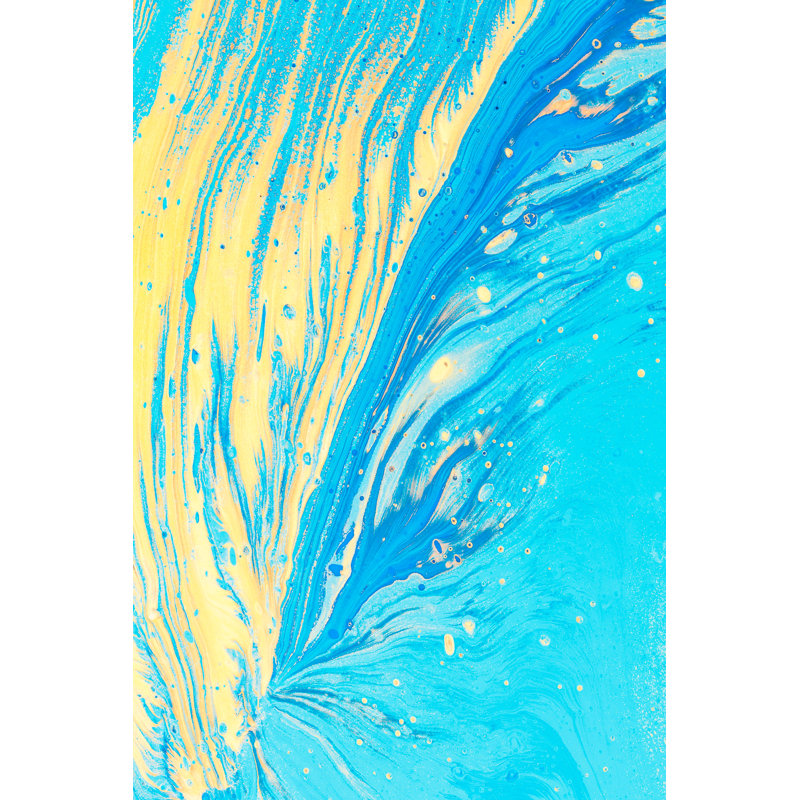Rayures bleues et jaunes, abstrait, H 50 po x l 26 po x P 1,5 po