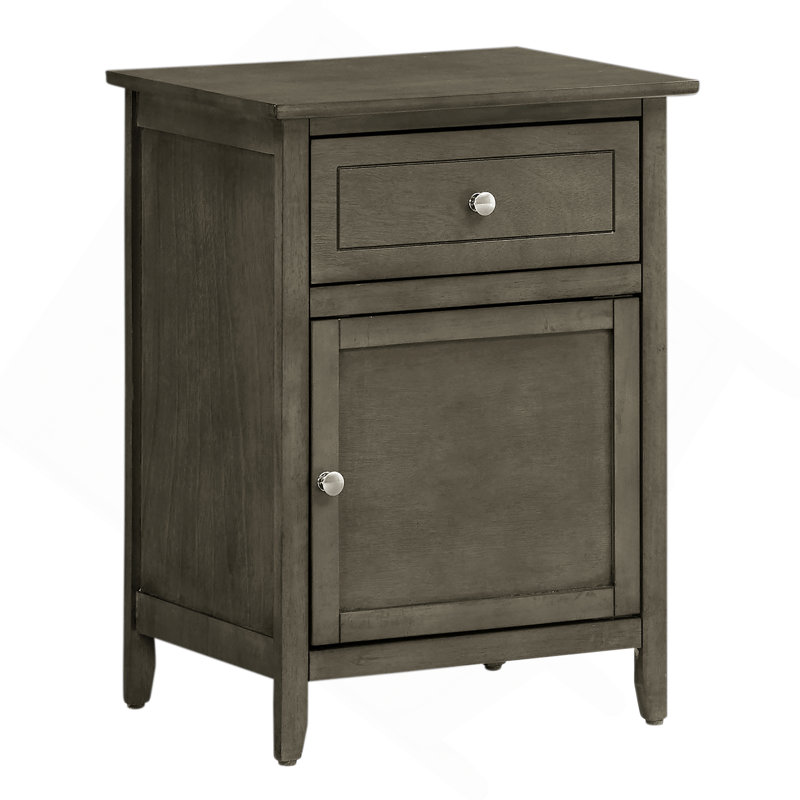 Table de chevet chic et transitionnelle grise, Gris