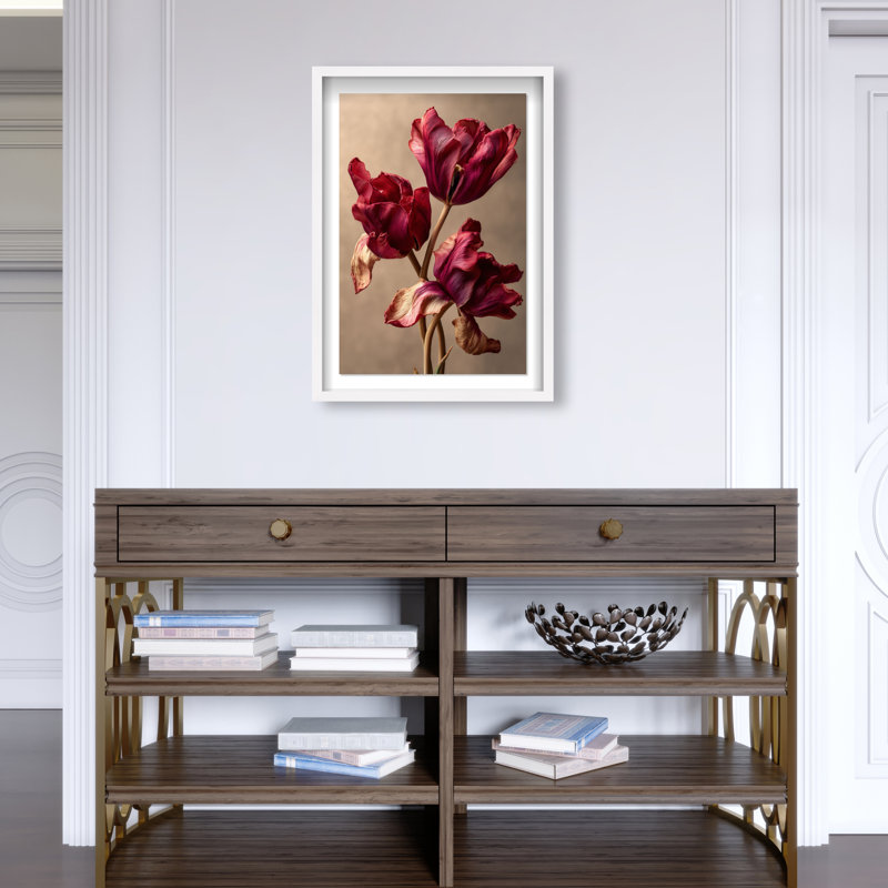 Dark Silk Remains Print by Oliver Gal, 17.5"H x 25.5"W, White Shadowbox