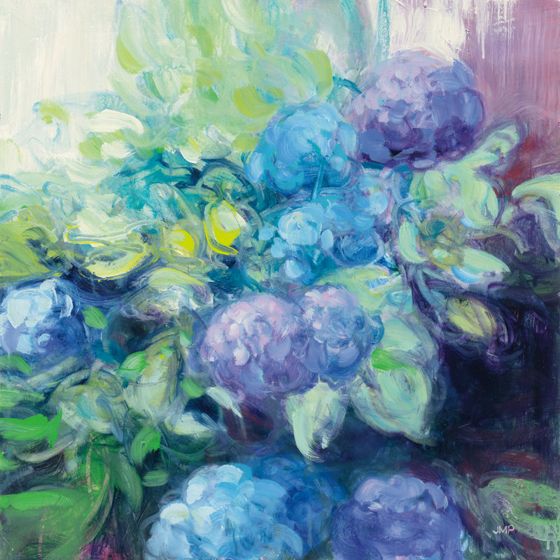 «Bright Hydrangea III» par Julia Purinton, reproduction d'art sur toile tendue, H 30 po x l 30 po