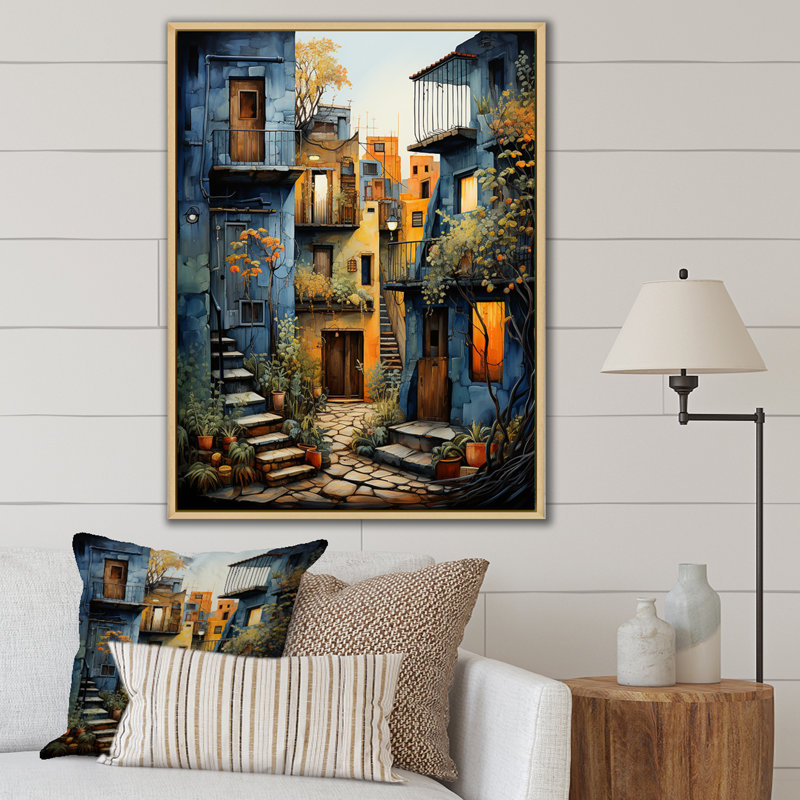 Art mexicain, paysage, odyssée d'Oaxaca I - art mural mexicain, H 44 po x l 34 po x P 1,5 po, Cadre flottant en érable