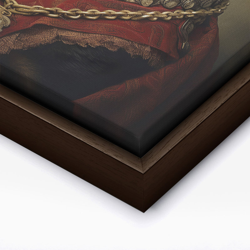 Rottweiler aristocratique, Canvas, 16"H x 20"W, Brown Framed
