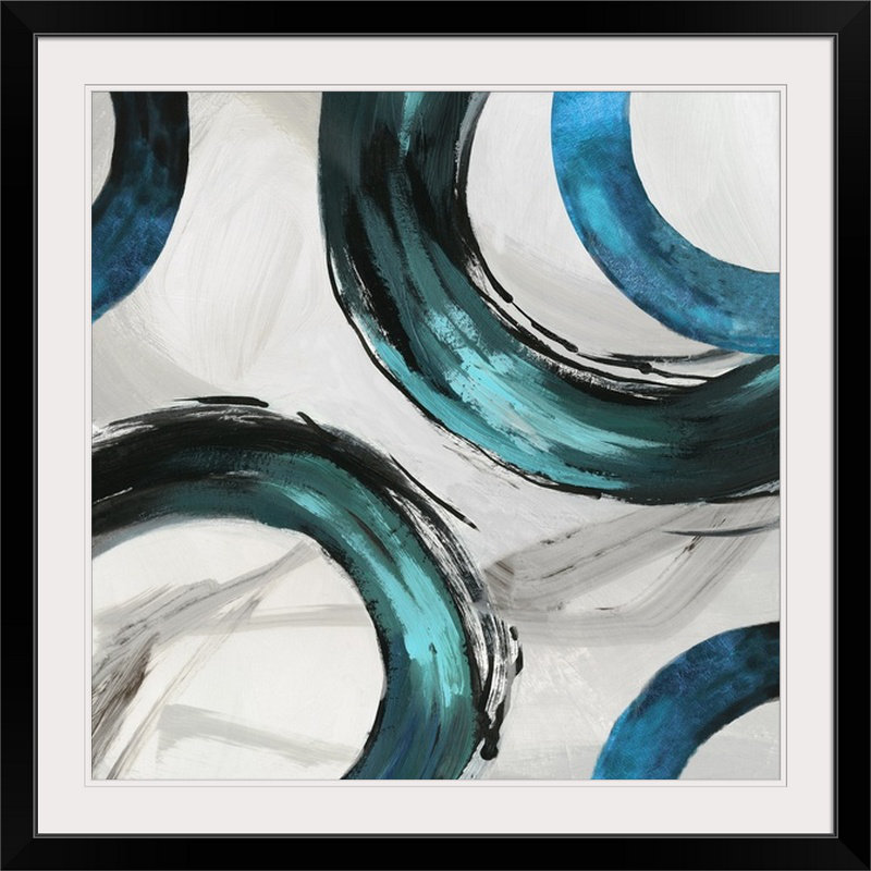 « ii » tom reeves, reproduction d’art Teal Ring, H 32 po x l 32 po x P 1 po, Cadre noir