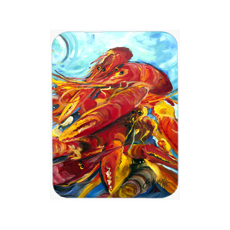 Caroline's Treasures Crawfish Glass Cutting Board