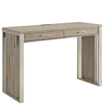 Bureau en bois massif avec prises Musso