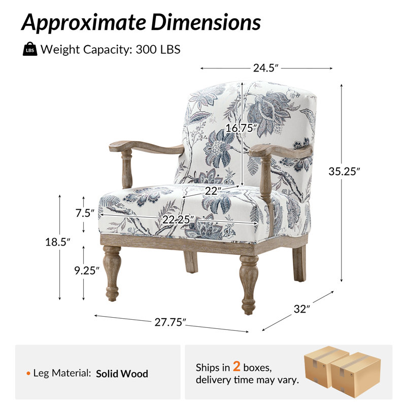 Chaise d'appoint de ferme l 27,75 po Amilio, Jacobin