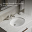 Lavabo de salle de bain ovale encastré en porcelaine vitrifiée Caxton®-1912907187