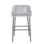 Tabouret de bar d'extérieur gris clair en corde, ensemble de 2-1708684544