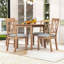 Ensemble de table de salle à manger extensible 5 pièces avec rallonge et 4 chaises rembourrées-1680192473
