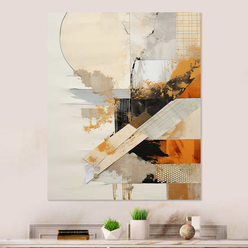«Black Twilight Dream Abstract Collages I», art mural abstrait en métal, H 32 po x l 24 po x P 1 po