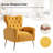 Consolata 37" H Velvet Wingback Chair with Button Tufting and Metal Legs-1272440852