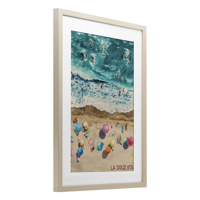 «Family Beach Dolce Vita», reproduction sous verre encadrée, design par LSR Design Studio