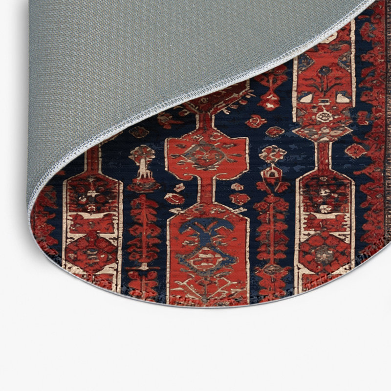 Tapis turc intérieur et extérieur brun, Rond 5 pi