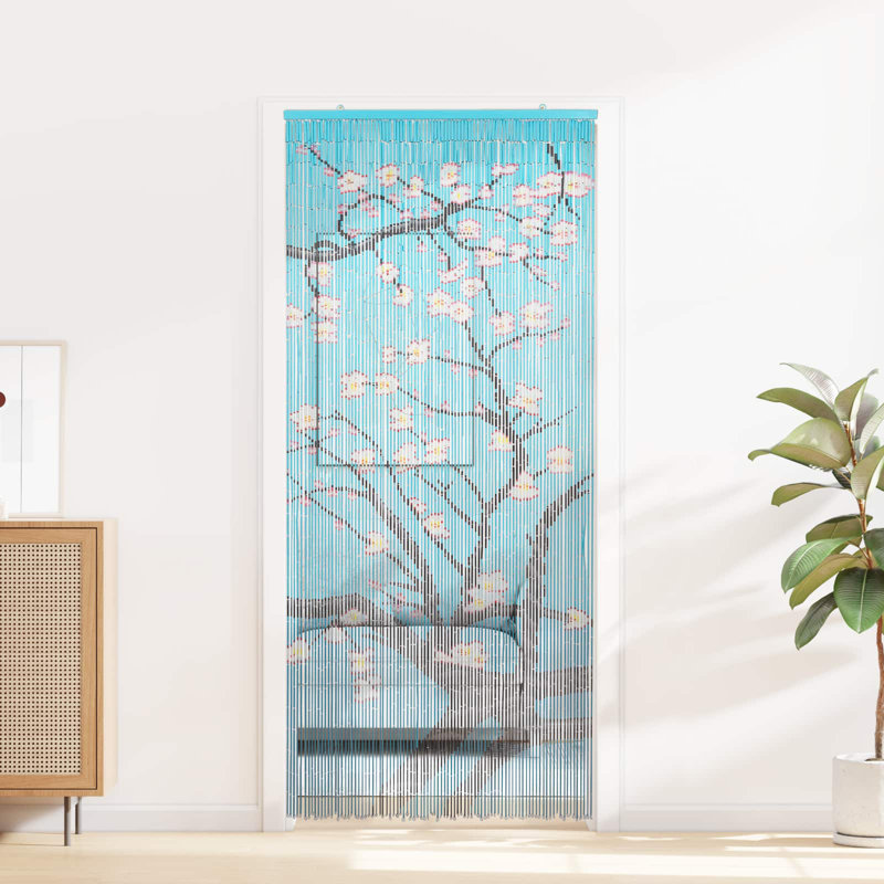 vidaXL Insect Door Curtain Multicolor 78.74 x 35.43 in Bamboo, 35.43" W x 78.74" L, Sakura