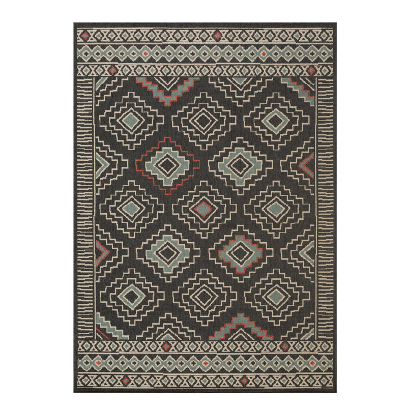 Tribu Southwestern Geometric Indoor/Outdoor Performance Area Rug, Rectangle 5' x 7'