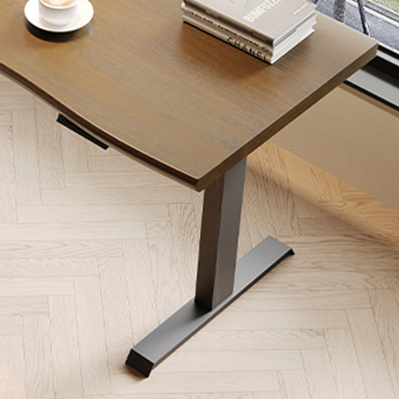 Bureau en bois massif à hauteur réglable et surface de travail, H 47,24 po x l 55,12 po x P 23,62 po