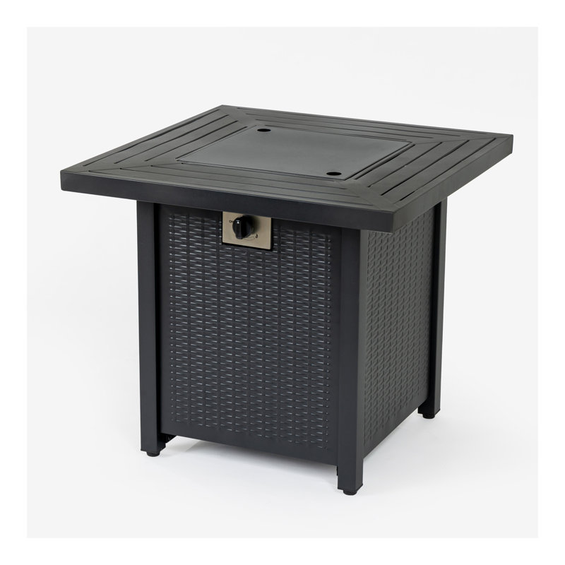 28-inch Iron Square Propane Fire Pit Table