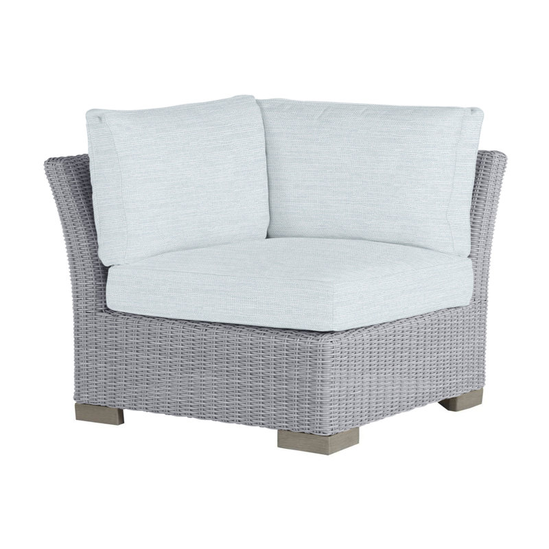 Club Woven Patio Lounge Chair with Cushions, Oyster, Paper Sky, No Welt