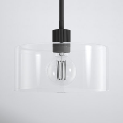 Mulaney Single Light Glass Steel Dimmable Pendant