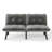 63"W Velvet Upholstered Reclining Futon Sofa Bed with Adjustable Split Backrests-1977320677