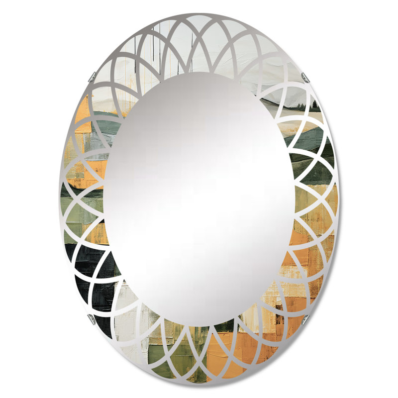 Sessimore - Miroir mural abstrait ovale, 36 po x 24 po