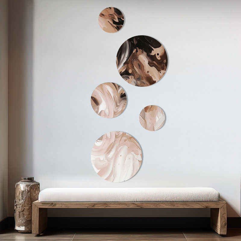 Décoration murale en métal «Dancing with Water IV» - Encre liquide abstraite