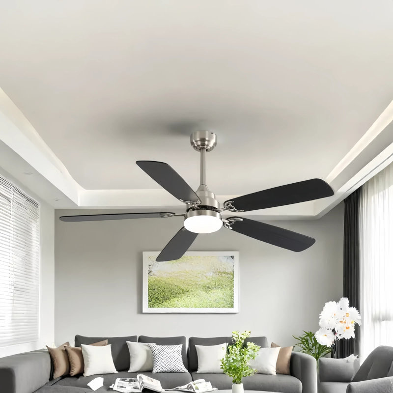 Breathtaking Comfort, Effortless Style: 52" Smart Ceiling Fan With Dimmable LED & 3 Mounting Options, Nickel, Nickel