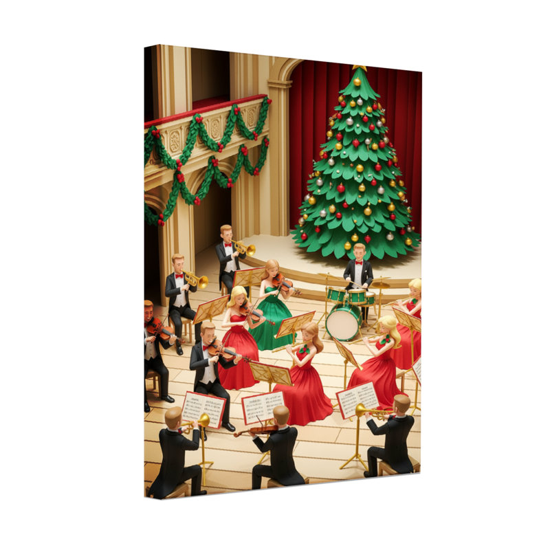 Scène de performance de Noël, H 30 po x l 20 po